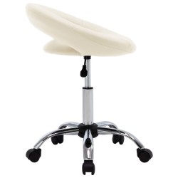 Chaise de travail roulante Crème Similicuir 