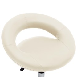 Chaise de travail roulante Crème Similicuir 