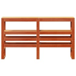 Tête de lit avec étagères marron cire 160 cm bois massif de pin 