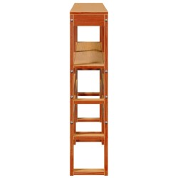 Tête de lit avec étagères marron cire 160 cm bois massif de pin 