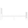 Cadre de lit métal sans matelas et pied de lit blanc 100x190 cm 