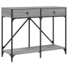 Table console sonoma gris 100x39x78,5 cm bois d'ingénierie 