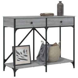 Table console sonoma gris 100x39x78,5 cm bois d'ingénierie 
