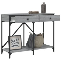 Table console sonoma gris 100x39x78,5 cm bois d'ingénierie 