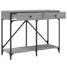 Table console sonoma gris 100x39x78,5 cm bois d'ingénierie 