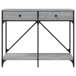 Table console sonoma gris 100x39x78,5 cm bois d'ingénierie 