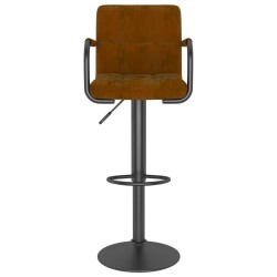 Tabourets de bar lot de 2 marron velours 