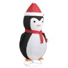 Décoration de Noël pingouin à LED Tissu de luxe 180 cm 