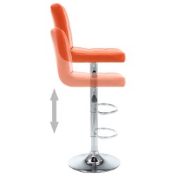 Tabourets de bar lot de 2 orange similicuir 