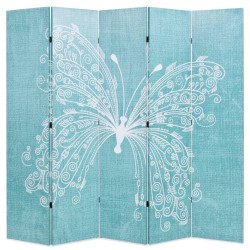 Cloison de séparation pliable 200 x 170 cm Papillon Bleu 