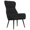 Chaise de relaxation avec tabouret Noir Tissu 