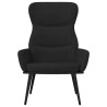 Chaise de relaxation avec tabouret Noir Tissu 