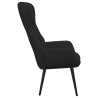 Chaise de relaxation avec tabouret Noir Tissu 