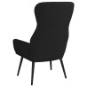 Chaise de relaxation avec tabouret Noir Tissu 