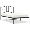 Cadre de lit métal sans matelas avec tête de lit noir 100x190cm 