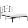 Cadre de lit métal sans matelas avec tête de lit noir 100x190cm 