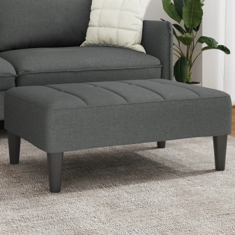 Repose-pied gris foncé 77x55x31 cm tissu Repose-pied gris foncé 77x55x31 cm tissu
