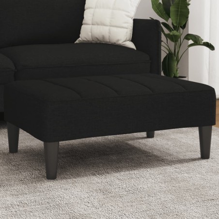 Repose-pied noir 77x55x31 cm tissu 