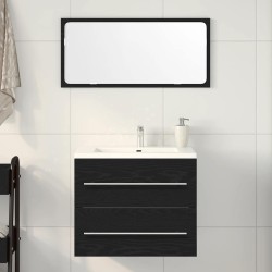 Meuble de salle de bain avec lavabo chêne noir 60x38,5x48 cm 