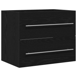 Meuble de salle de bain avec lavabo chêne noir 60x38,5x48 cm 