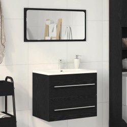 Meuble de salle de bain avec lavabo chêne noir 60x38,5x48 cm 