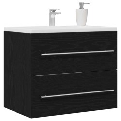 Meuble de salle de bain avec lavabo chêne noir 60x38,5x48 cm 