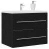 Meuble de salle de bain avec lavabo chêne noir 60x38,5x48 cm 