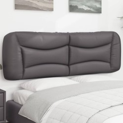 Coussin de tête de lit gris 160 cm similicuir 