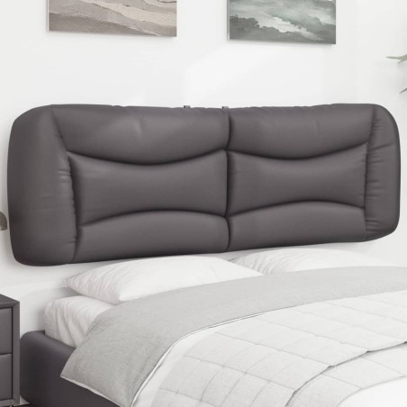 Coussin de tête de lit gris 160 cm similicuir 
