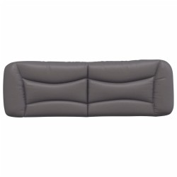 Coussin de tête de lit gris 160 cm similicuir 