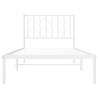 Cadre de lit métal sans matelas avec tête de lit blanc 90x190cm 