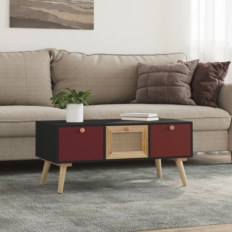 Table basse avec tiroirs 80x40x35,5 cm bois d'ingénierie Table basse avec tiroirs 80x40x35,5 cm bois d'ingénierie