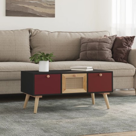 Table basse avec tiroirs 80x40x35,5 cm bois d'ingénierie 