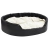 Lit pour chiens Noir et beige 99x89x21 cm Peluche et similicuir 