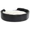 Lit pour chiens Noir et beige 99x89x21 cm Peluche et similicuir 