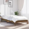 Cadre de lit sans matelas marron miel 100x200 cm bois massif 