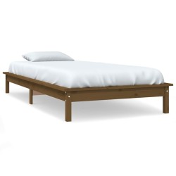 Cadre de lit sans matelas marron miel 100x200 cm bois massif 