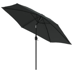 Parasol d'extérieur avec poteau en métal 300 cm Anthracite 