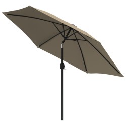 Parasol d'extérieur avec poteau en métal 300 cm Taupe 