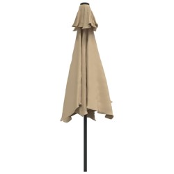 Parasol d'extérieur avec poteau en métal 300 cm Taupe 
