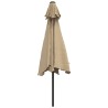 Parasol d'extérieur avec poteau en métal 300 cm Taupe 