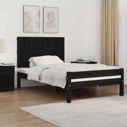 Tête de lit murale Noir 108x3x60 cm Bois massif de pin 