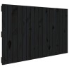 Tête de lit murale Noir 108x3x60 cm Bois massif de pin 
