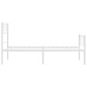 Cadre de lit métal sans matelas avec pied de lit blanc 90x190cm 