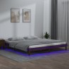 Cadre de lit à LED sans matelas 200x200 cm bois massif 