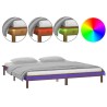 Cadre de lit à LED sans matelas 200x200 cm bois massif 