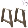 Pieds de table basse en forme de A, 2 pièces, 70 x (42-43) cm, acier 