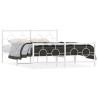 Cadre de lit métal sans matelas et pied de lit blanc 150x200 cm 