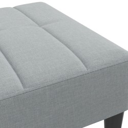 Repose-pied gris clair 77x55x31 cm tissu 