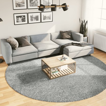 Tapis shaggy PAMPLONA poils longs moderne vert Ø 280 cm 